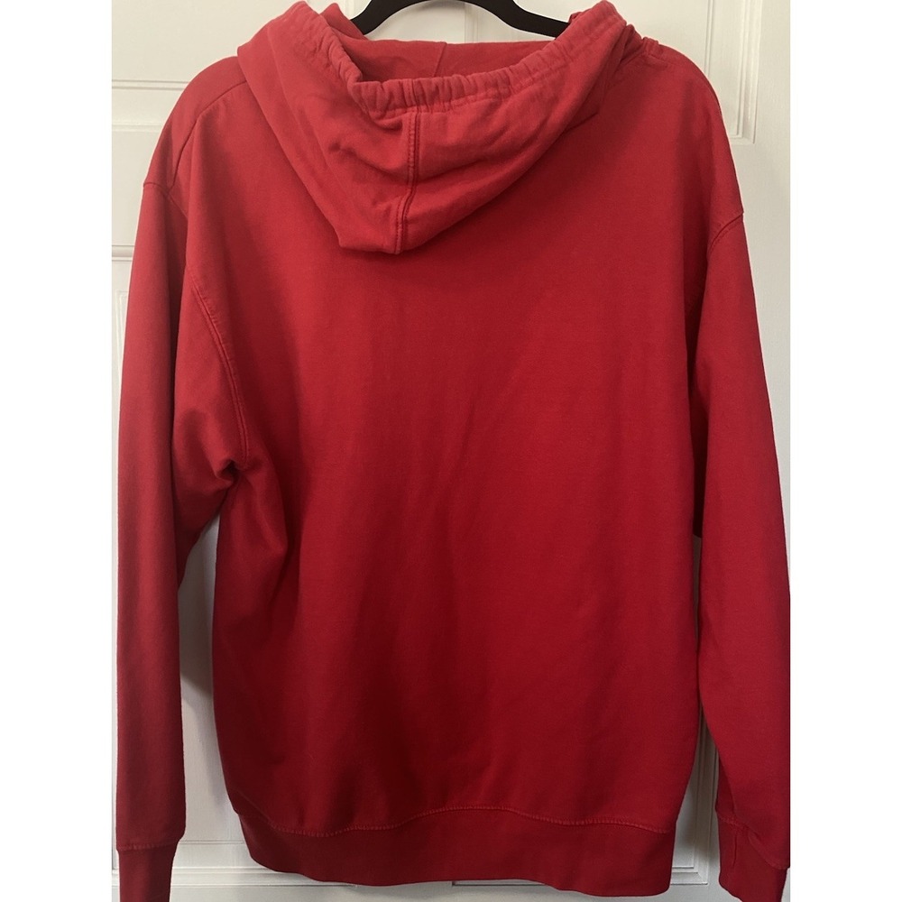 Independent Trading Company "God First" Red Hoodie SZ LRG Church Drawstring - Picture 3 of 11